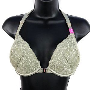 NWT 34DD PINK VS Sage Green Lace Push Up Bra